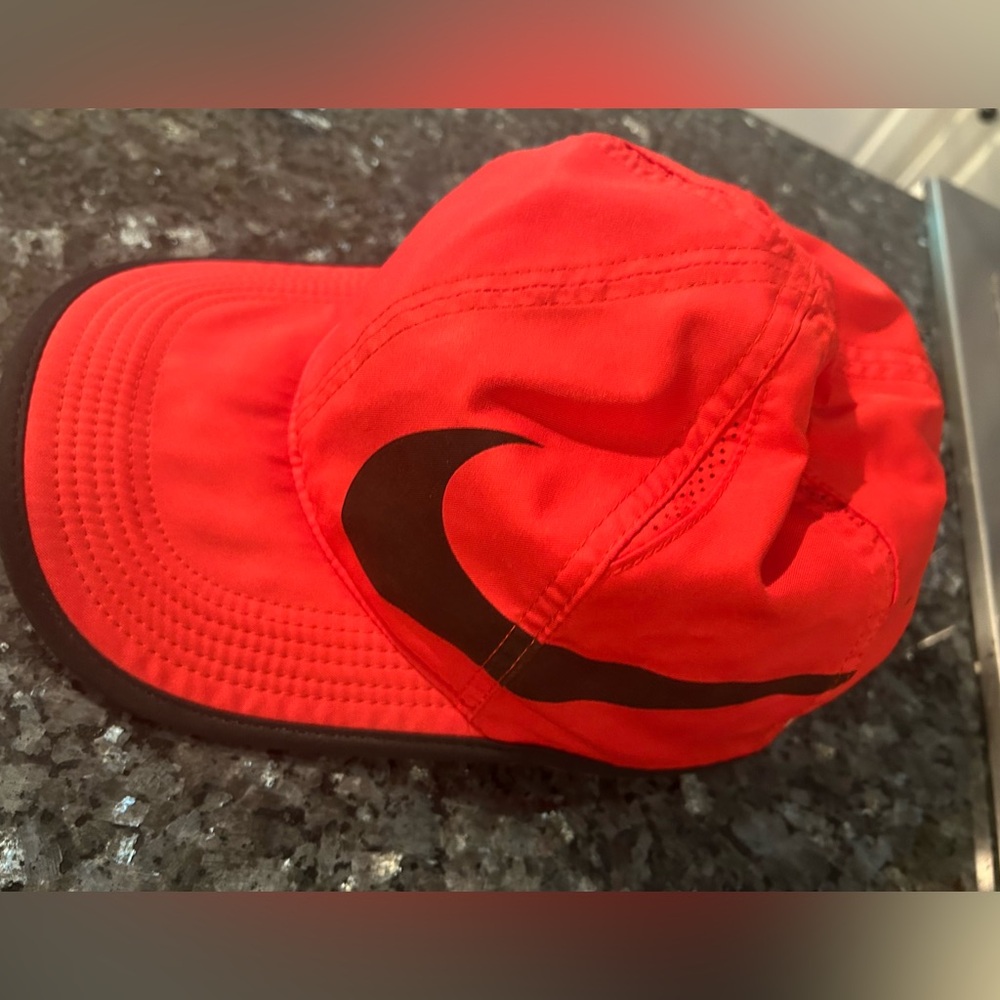 Red Nike Logo Tennis Hat